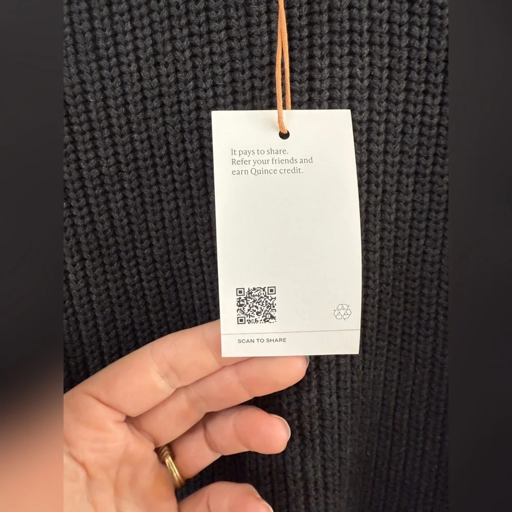 Quince Charcoal Ribbed Crewneck Sweater - Picture 7 of 12